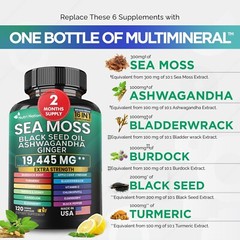 Dynamic Vitality Bundle – Sea Moss 7000mg,Black Seed Oil 4000mg/ Shilajit