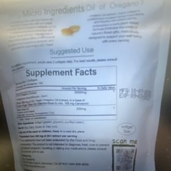 Micro Ingredients Oil of Oregano 6000mg w/ Black Seed Oil, 150 Softgels