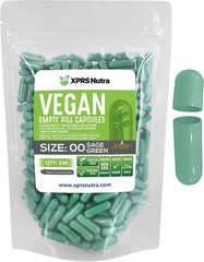 Size 00 Sage Empty Vegan Capsules Vegetarian Veggie Kosher Veg Caps DIY Pills