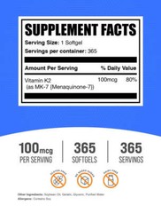 BulkSupplements Vitamin K2 – 365 Softgels – Promotes Strong Bones