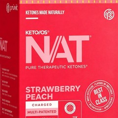 PRUVIT Ketone Drink Keto Nat STRAWBERRY PEACH Charged 20 Pack