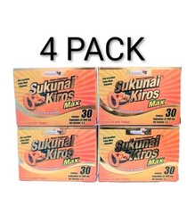 4 PACK! Sukunai Kiros MAX Original 120 Cap 200mg papaya Papaina