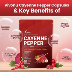 VivoNu Cayenne Pepper Softgels Supplement – 12-in-1 Botanical Softgels – 9000mg