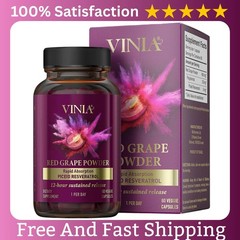 Vinia Piceid Grape Red Rapid Absorbtion Powder Resveratrol Veggie 60 Caps Fo