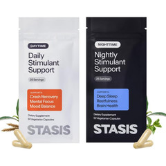 Stasis Daytime Nighttime Refill Bundle Energy Focus Supplement 50+50 Caps 100ct