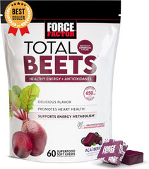 Total Beets Soft Chews 60ct Heart Health Energy Supplement w/ Beetroot & More