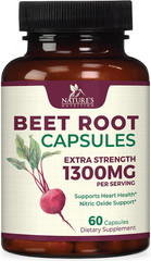 Beet Root Capsules 1300Mg – Extra Strength Red Beetroot Powder Supplement – Supp