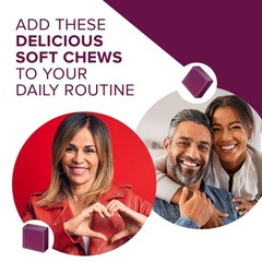 Beet Chews for Blood Pressure Support – 3-in-1 CoQ10 & Grape Seed Extract, 90 Ch