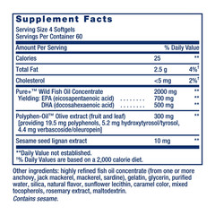 Super Omega-3 EPA/DHA Fish Oil with Sesame & Olive 240 Softgels