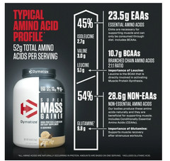 Dymatize Super Mass Gainer Vanilla 6lb 52g Protein Weight Gainer