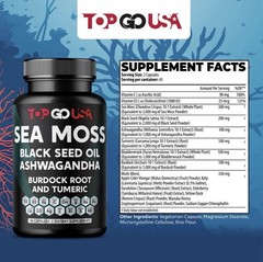 Sea Moss Black Seed Oil Ashwagandha Burdock Root Turmeric 90 Capsules New Sealed