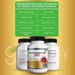 Herpes Defend Max, Extra Strength Advanced Defense Formula, 60 Capsules, with