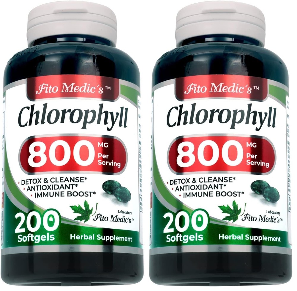 FITO MEDIC’S Lab – Chlorophyll – Pure – 800 mg per 200 Count (Pack of 2)