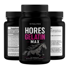 (5 pack) Horse Gelatin Performance Capsules, Horse Gelatin Pills (60 Capsules)