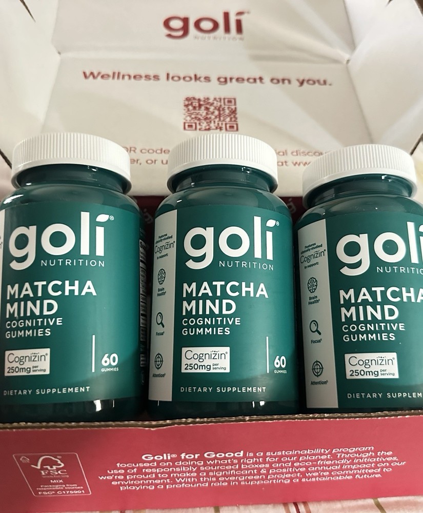 Goli Matcha Mind Cognitive Support Gummies 3 Pk 60 Count Ea 12/27