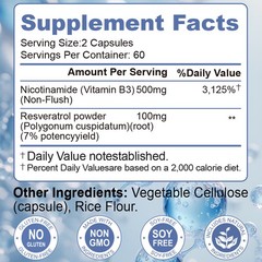 Nicotinamide 500mg | 60/120 Capsules | Non-GMO, Gluten Free | by Amer Don
