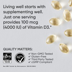 SR Double Strength D Vitamin D3 4000 IU Gluten & Soy Free 100mcg 360 Softgels