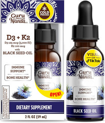 Gurunanda Black Seed Oil, Cold-Pressed Nigella Sativa – Rich in Vitamin D3 5000