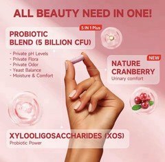Quit Mood Vaginal Probiotic Capsules w/ XOS & Cranberry, 60 Count