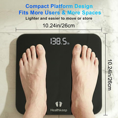 Digital Bathroom Scale for Body Weight: High-Precision 4-Sensor Accuracy, LED Di
