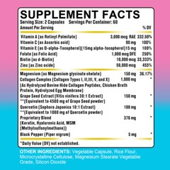 Collagen Capsules Peptides Types I, II, III, V & X 64,000 MCG Biotin