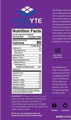 Vitalyte Electrolyte Powder 35oz-40 Servings Per Container – Grapes – 2 Packs