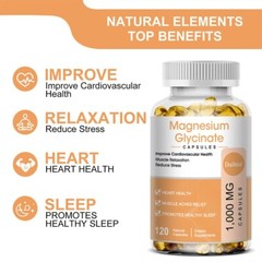 Magnesium Glycinate 1000mg – 30/60/120 Capsules For Sleep, Muscle & Heart Health