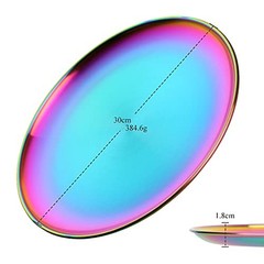 Buyer Star Stainless Steel Serving Rainbow Plates Reusable Metal Plates Dinne…
