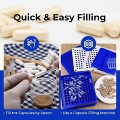 Empty Capsules Size 00 – Capsules Empty 500 Count DIY Vegetable Capsule Fil…
