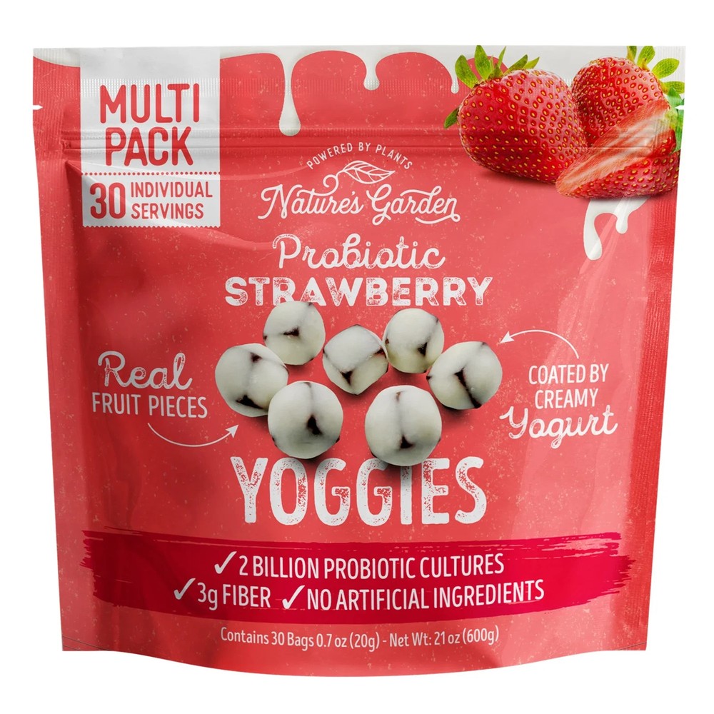 Nature’s Garden, Probiotic Strawberry Yoggies, 0.7 oz, 30-count