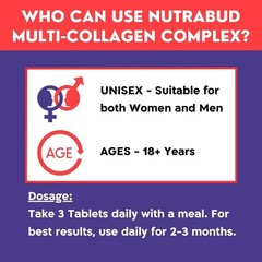 Nutrabud Multi Collagen Complex Supplement for Women, Men 90 Tablets Hydrolyzed
