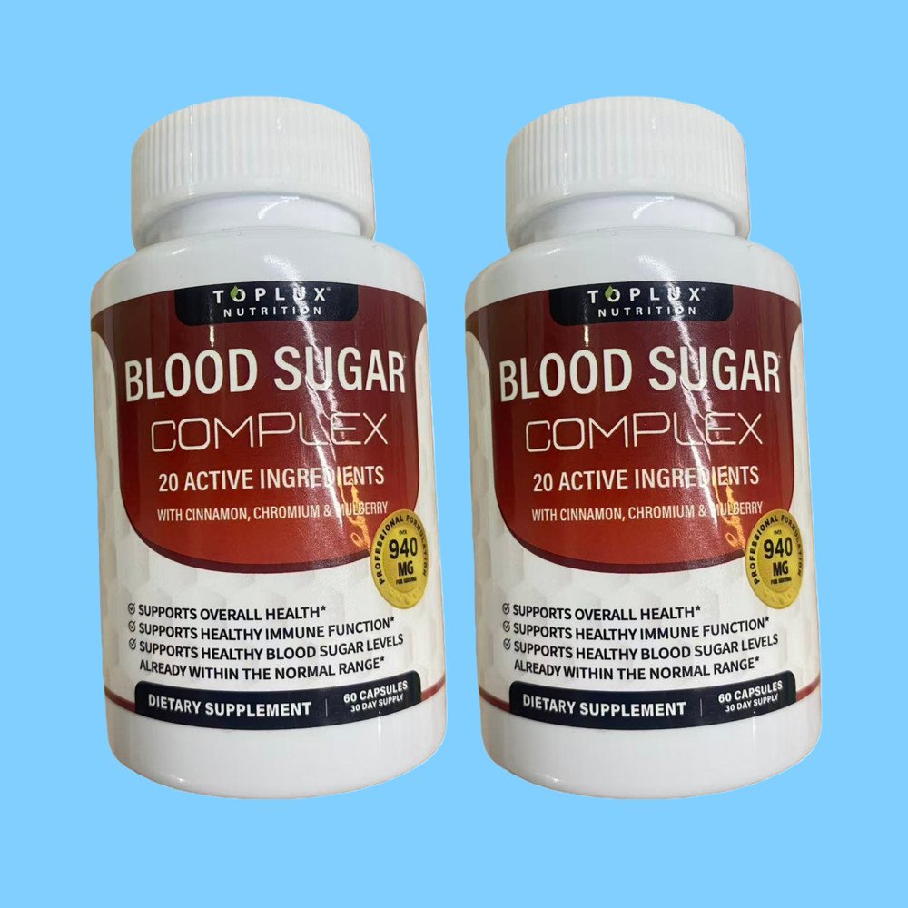 Toplux Blood Sugar Complex 2 Pack 120 Caps Cinnamon Chromium Support