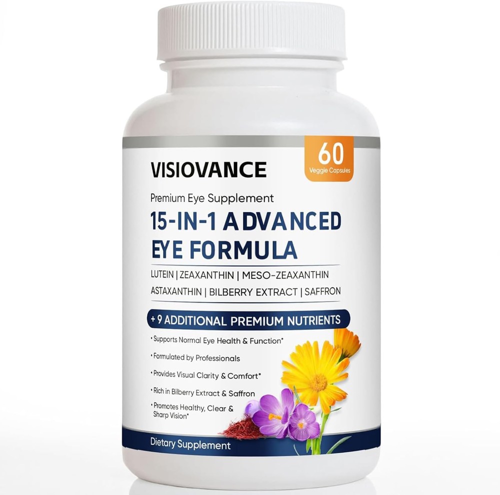 VisioVance 15 in 1 Advanced Eye Formula, Eye Vitamin and Mineral Supplement w…
