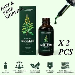 NEW Mullein Leaf & Chlorophyll Drops for Lung Detox & Mucus Cleanse – 30Servings