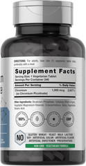Horbäach Chromium Picolinate 1000Mcg, 240 Tablets, Vegetarian Non-Gmo Supplement