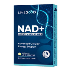 LiveGood NAD+ Supplement Sublingual Strips Cellular Energy Brain Anti-Aging