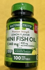 Omega 3 Fish Oil Capsules | 1340mg | 100 Softgels | Non-GMO | by Nature’s Truth