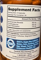NAD+ Supplement, High Absorption Cell Power Regenerator 90 Capsules Benevolent