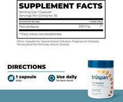 TruSpan Tru Protect Pterostilbene Capsules ~ Cellular Health and Antioxidant…