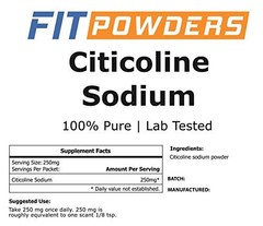 FitPowders Citicoline Powder, Pure CDP Choline with 0.88 Ounce (Pack of 1)