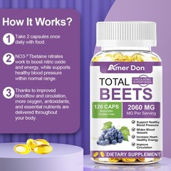 Organic Beet Root 2060 mg Strength 20:1 Extract, 120 Vegan Capsules, Kosher