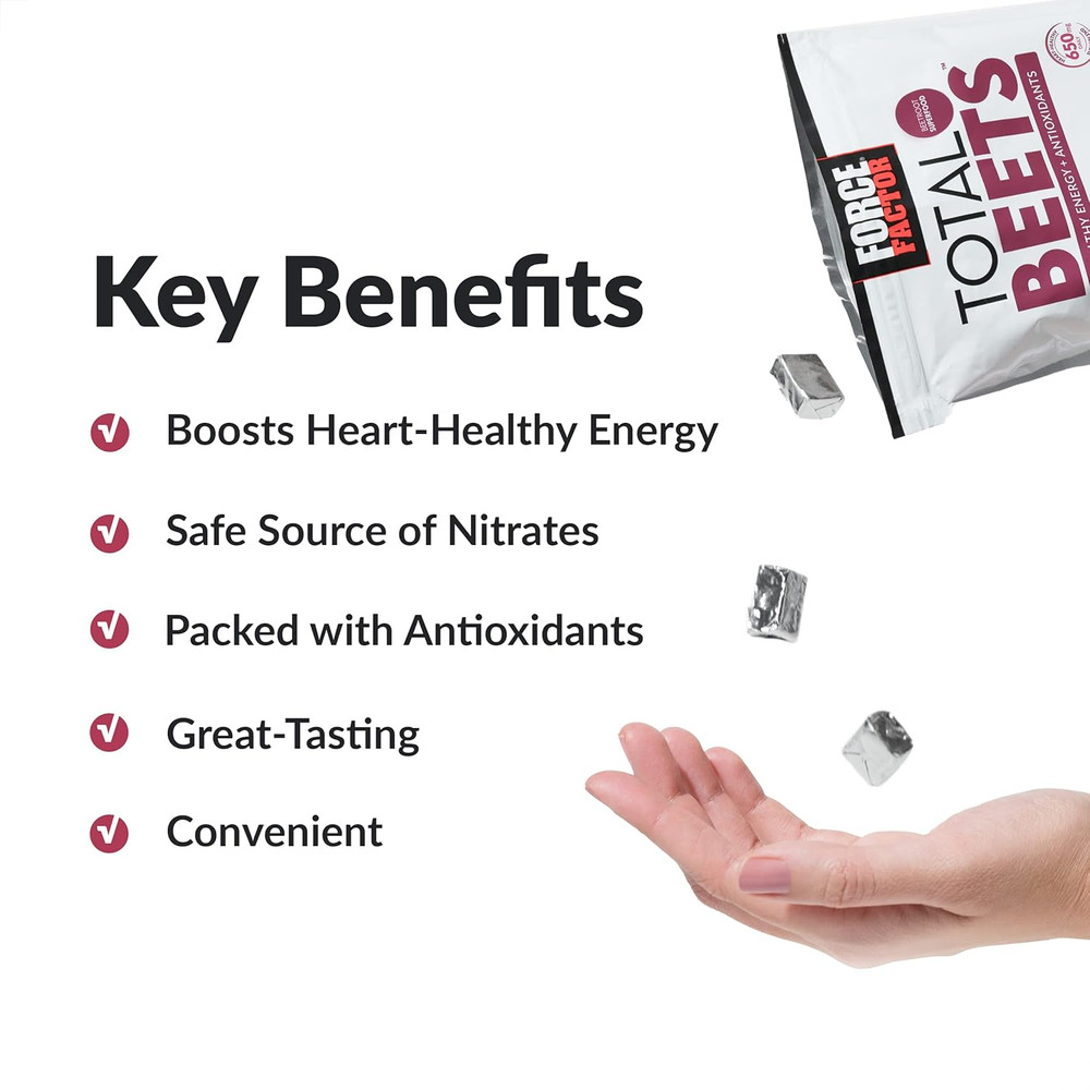 Total Beets Soft Chews with Beetroot, Nitrates, L-Citrulline, Grapeseed Extra…