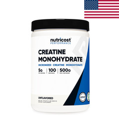 Nutricost Creatine Monohydrate Micronized Powder 500g 100 Servings Unflavored