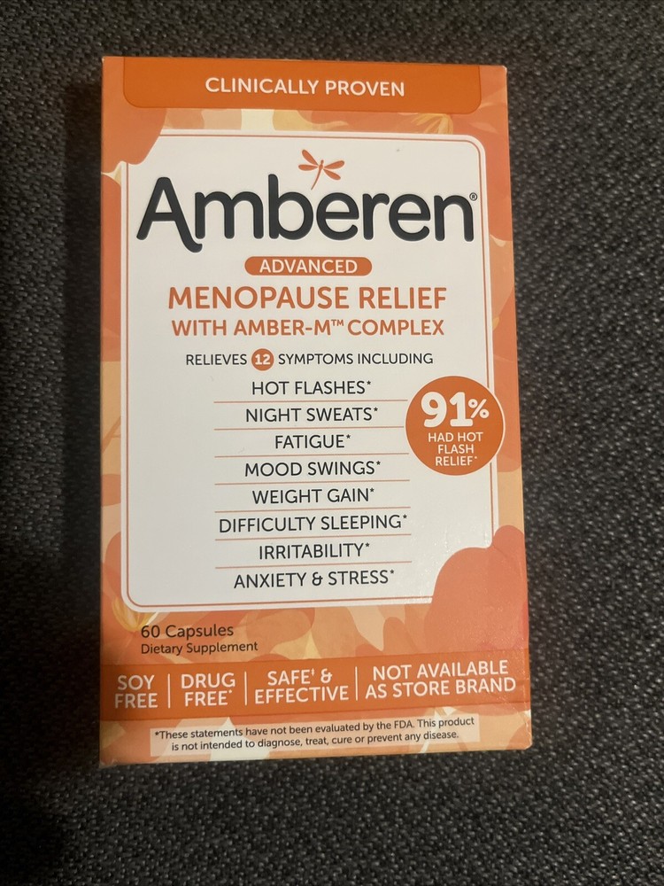 Amberen Advanced Menopause Relief with Amber M Complex 60 Capsules Exp. 2027+