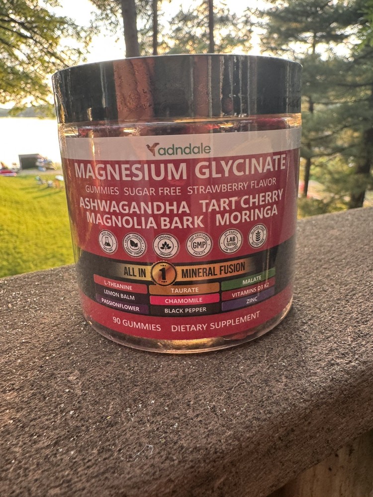 Adndale Magnesium Glycinate Plus Gummies, 400mg, 90 Count, Mixed Berry Flavors