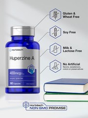 Huperzine A 400mcg 180 Capsules | Non-GMO, Gluten Free Supplement | by Horbaach