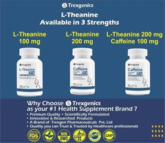 Trexgenics L-THEANINE 200mg, Double strength Stress – 60 Capsules t431