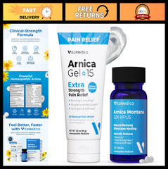 Arnica Montana Tablets & Gel Bundle – Fast Relief for Bruising, Swelling & Soren