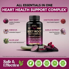 Beet Root Capsules – Healthy Blood Pressure Support Supplement** for Heart & Cir