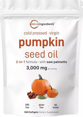 Micro Elements Pumpkin Palmetto Oil W/ Saw Seed Softgel 3000mg 300 Softgels-